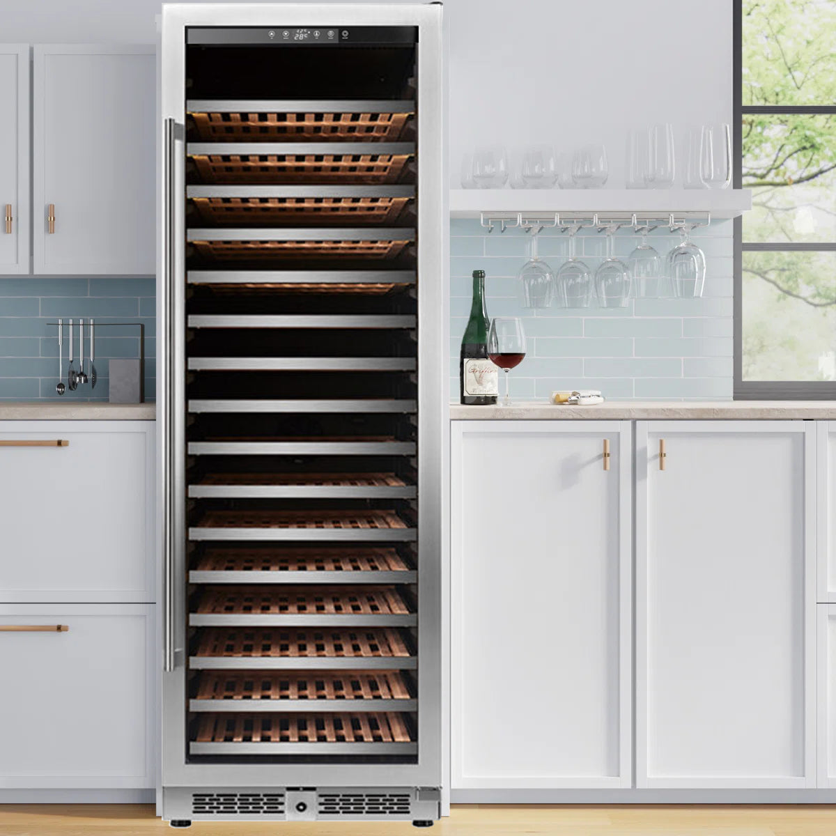 166 Bottle Single Zone Freestanding/Built-In Wine Cellar Cooler Refrigerator