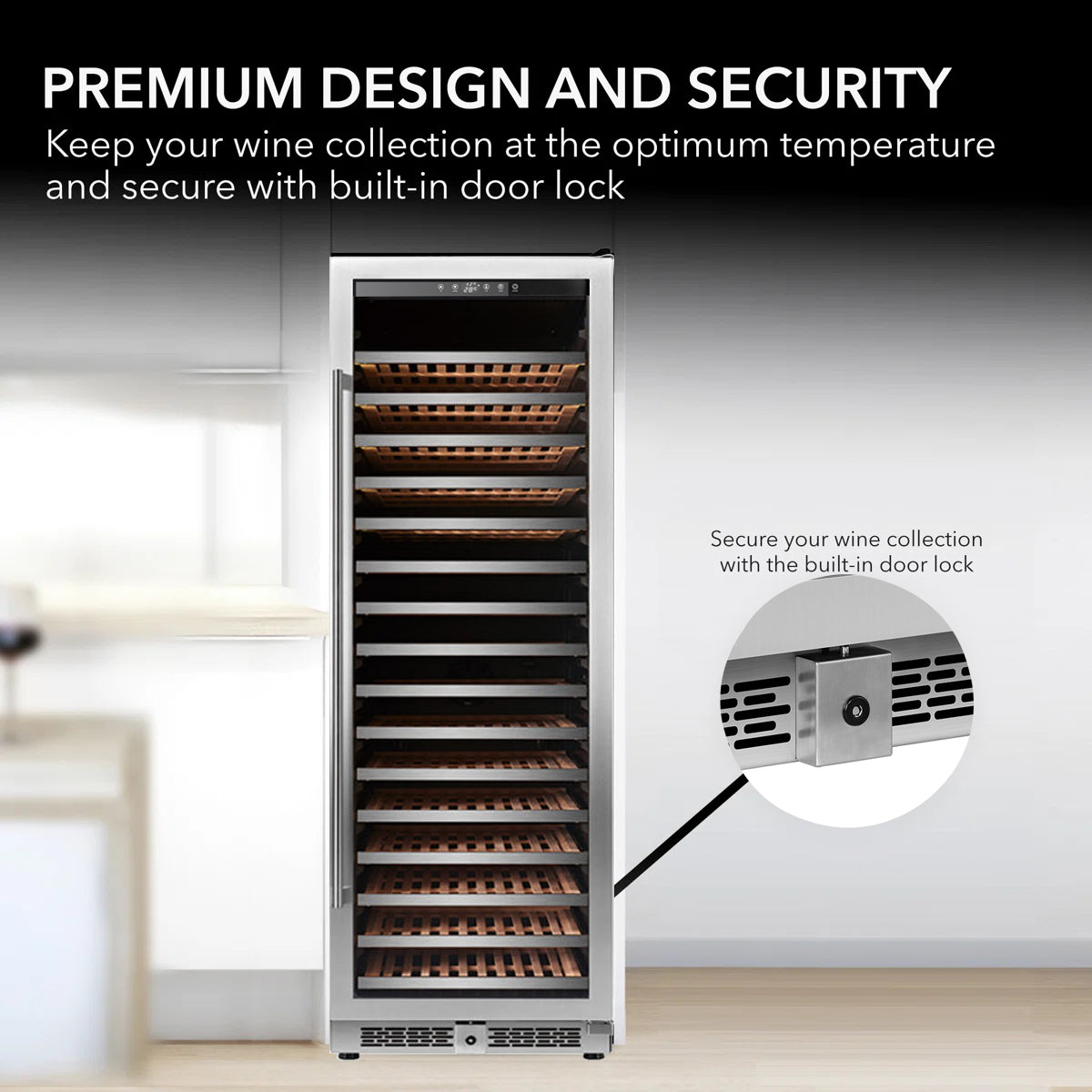 166 Bottle Single Zone Freestanding/Built-In Wine Cellar Cooler Refrigerator