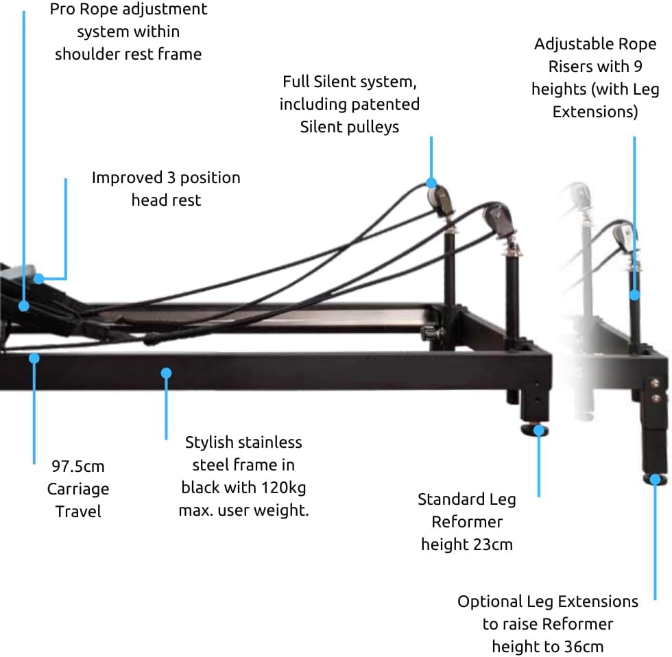 Pilates Reformer Aluminium Reformer Pilates Core Training Bed Machine for Studio