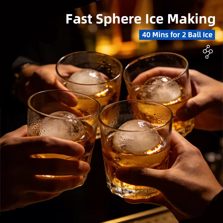 50mm Spherical Ice Maker Electric Ice Ball Maker Machine Ice Cube Whisky Drinking Bar Ice Making Machine
