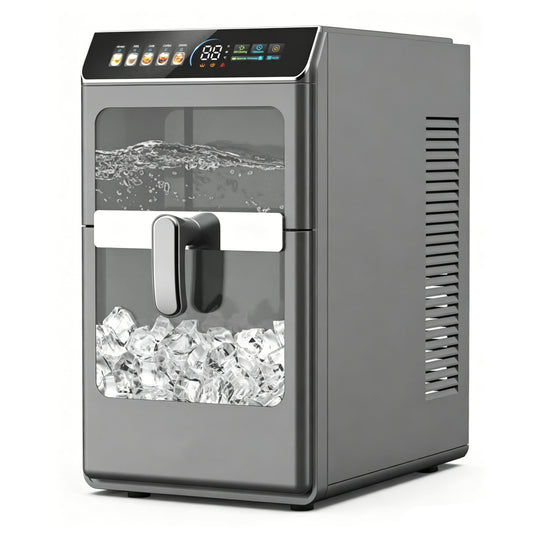 Countertop Crescent Ice Maker 12kg/24H Automatic Ice Making Machine with Self-Cleaning for Home Bar Use