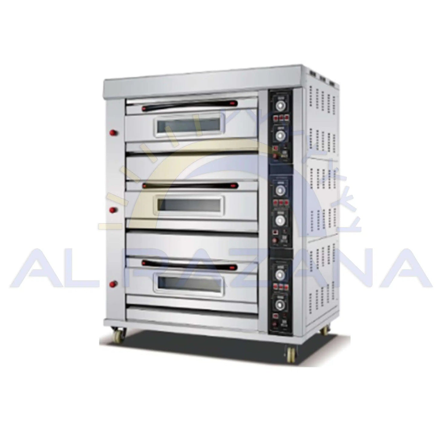 COOLBABY Euro Star HTR-60C Gas Oven - 3 Deck, 9 Tray Commercial Baking Oven with Timer, 20-300°C, LPG - COOLBABY