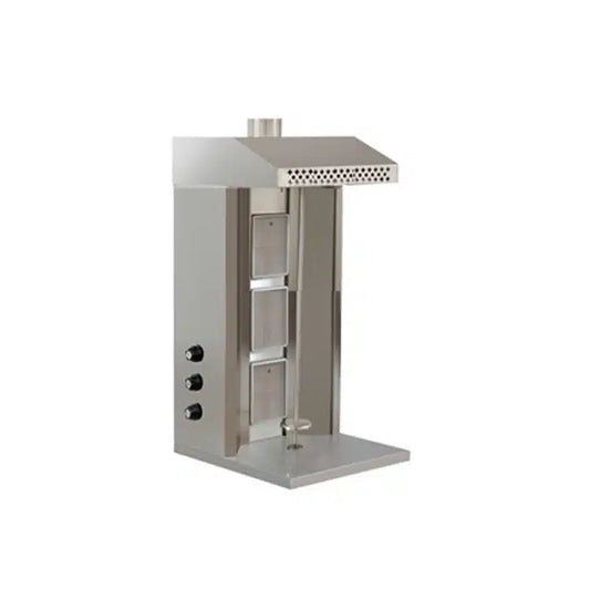 Commercial Tabletop Gas Shawarma Machine | 3 Burner Doner Kebab Grill | AISI 304 Stainless Steel | CE Certified | Made in UAE