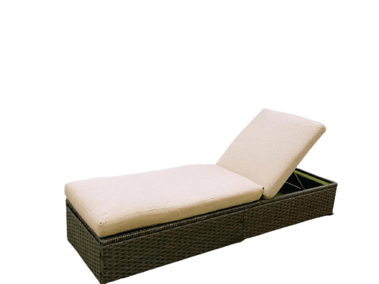 Garden Chair, Sun Lounge Chair - Cream And Brown - COOLBABY