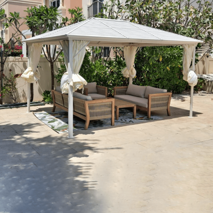 3x4m Rectangular Roof Aluminum Gazebo – White - COOLBABY