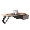 COOLBABY Modern Executive Office Table - Brown, H09 | Spacious Work Surface & Durable Design - COOLBABY