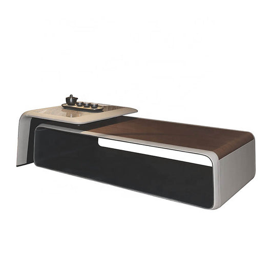 COOLBABY Luxury Brown Coffee Table with Modern Design | Scratch & Water Resistant