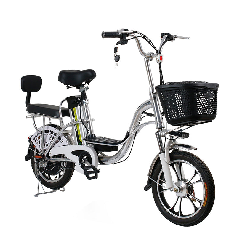 Megawheels Lightweight Electric Bike with Pedal Assist, 48V 350W Brushless Motor - COOLBABY