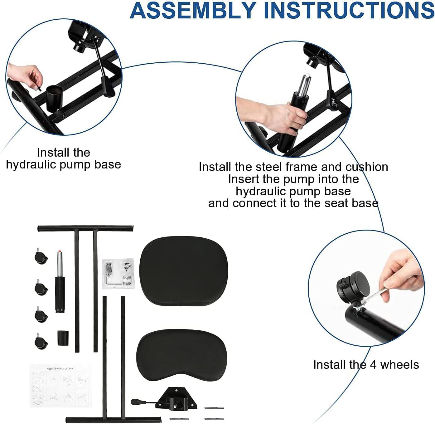 COOLBABY Kneeling Chair Ergonomic with Thick Memory Foam Cushion, Height Adjustable Office Stool, Knee Support Chair to Relieve Back Pain & Improve Posture, Brake Casters, for Home & Office - COOL BABY