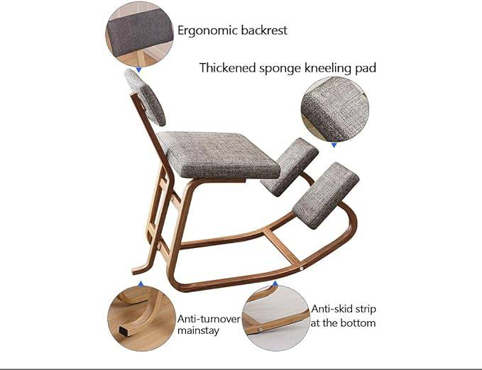 COOLBABY Kneeling Chair Ergonomic kneeling Chair With Backrest Office And Home Kneeling Stool Posture Correction Chair For Leg Pain Relief And Toning - COOL BABY