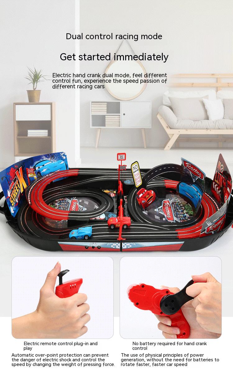COOLBABY Twin Remote Control Racing Boys And Girls With Track Lightning McQueen Toys Electric Car Children's Racing Toys - COOL BABY