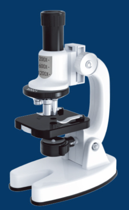 Beginner Microscope Kit Portable 200X‑1200X Microscope Kit with Cover Glass Slide and Multiple Accessories for Science Education and Exploration (White)