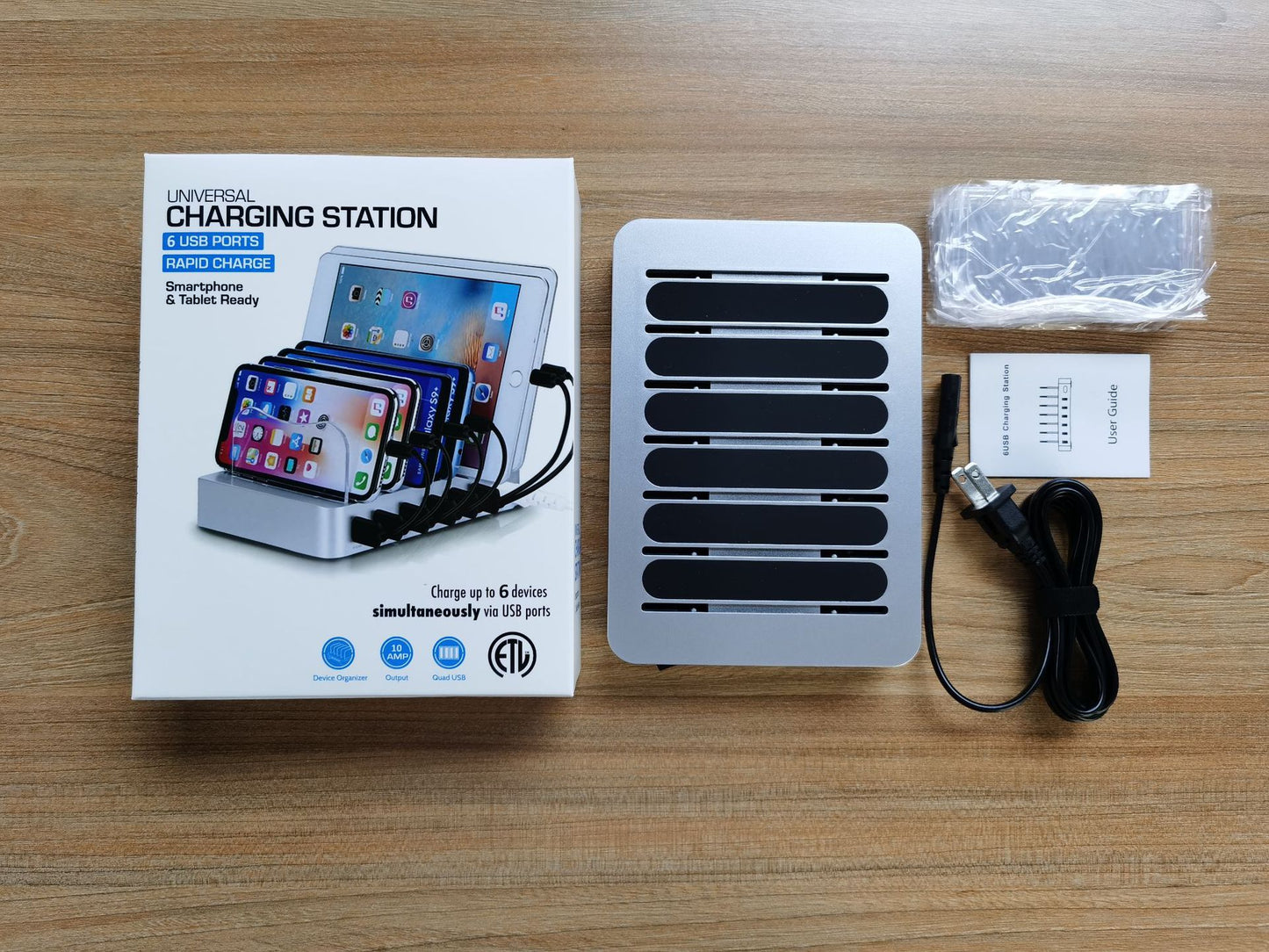 COOLBABY USB Charging Dock - 6 Ports Fast Charging Station For Multiple Devices Apple - Multi-Device Charger Station - Compatible With Apple IPad IPhone And Android Phones And Tablets - COOL BABY