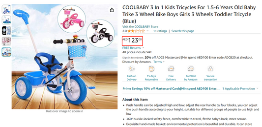 COOLBABY SLC04 Kids Toddler Tricycle 3 Wheel Baby Trikes Balance Bicycle Ride On Bike Crazy Sale - COOLBABY