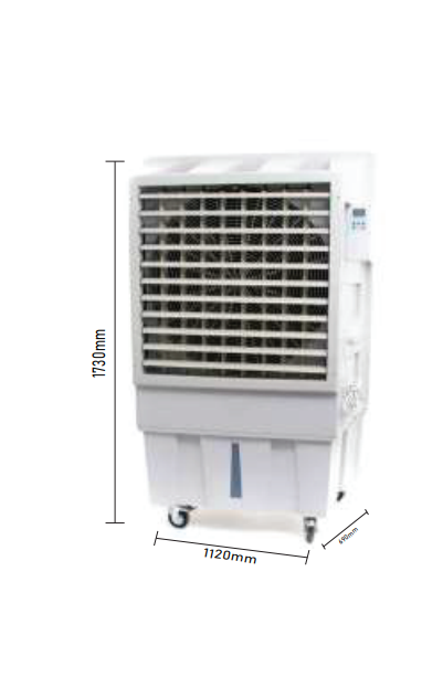 Portable Industrial Evaporative Air Cooler, Indoor And Outdoor Areas - With Strong Wheels & Brakes - 150L - COOLBABY