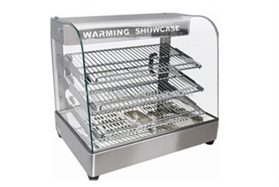 Warming Showcase - Commercial Electric Stainless & Curved Glass Food Warmer - COOLBABY