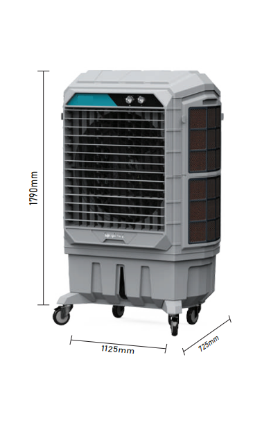 200L commercial Portable Industrial Evaporative Air Cooler, indoor and outdoor areas, with strong wheels & brakes - COOLBABY