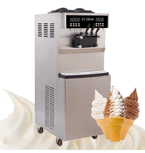 Full standing ice cream machine Stainless steel, with air pump ,Capacity 36-38L/H - Power 220V/50Hz - COOLBABY