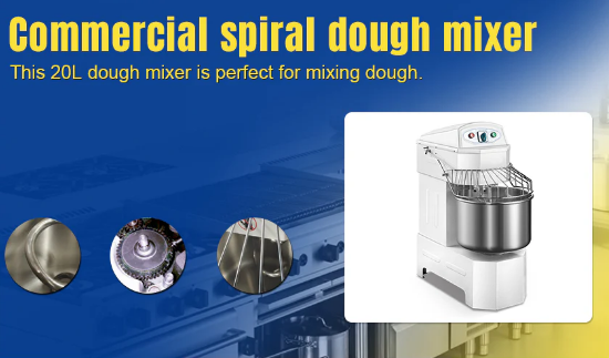 Stainless Steel Electric Power Mix Machine Commercial Bread Dough 20L Mixer For Pizza Cake Accessories - COOLBABY