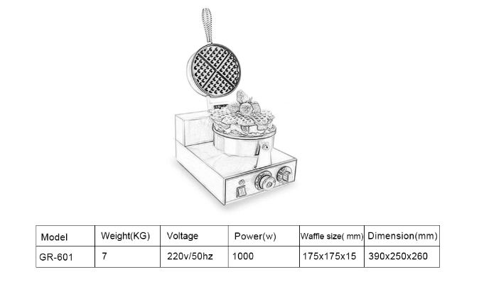 Commercial Waffle Maker with Interchangeable Plates Non-Stick Waffle Making Machine - COOLBABY