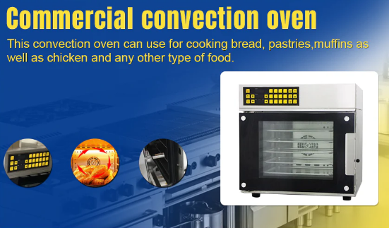 60L Table Top 5 Trays Electric Convection Steam Oven With Rack Industrial Bakery Convection Oven Commercial - COOLBABY