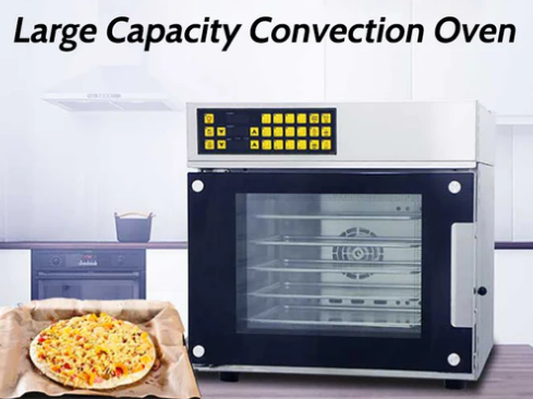 60L Table Top 5 Trays Electric Convection Steam Oven With Rack Industrial Bakery Convection Oven Commercial - COOLBABY