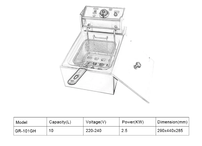 10L Electric Fryer For Hamburger - COOLBABY