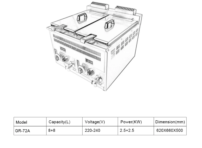 16l Dual Tank Deep Fryer For Restaurant - COOLBABY