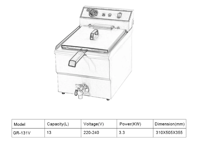 13L Commercial Electric Deep Fryer For Restaurant - COOLBABY