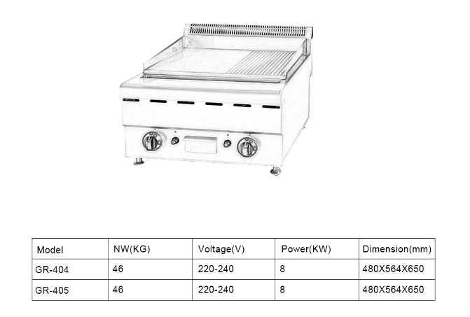 Electric Tabletop Stainless Steel Kitchen Equipment Burger Griddle - COOLBABY