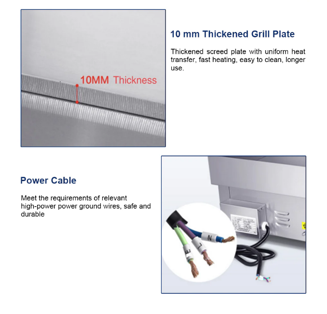 Commercial Stainless Steel Electric Flat Grill Griddle Plate - COOLBABY