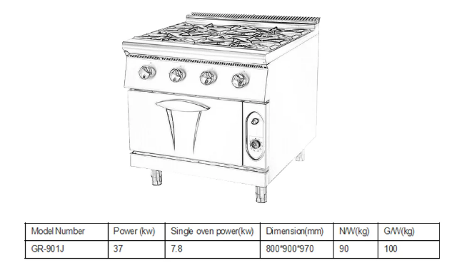 Standing Gas Cooker Oven 4 Burner Gas Cooking Rang With Oven Kitchen Gas Cooker With Oven - COOLBABY