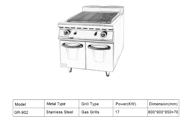 Standing Commercial Barbecue Lava Rock Grill With Cabinet - COOLBABY