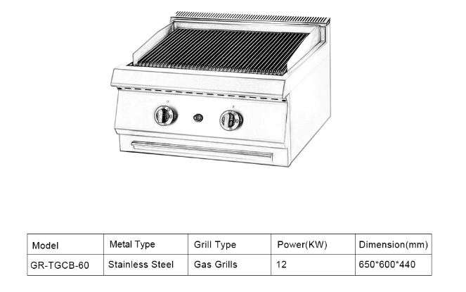 Counter Top Stainless Steel Gas Lava Rock Grill - COOLBABY