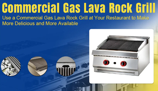 Counter Top Stainless Steel Gas Lava Rock Grill - COOLBABY