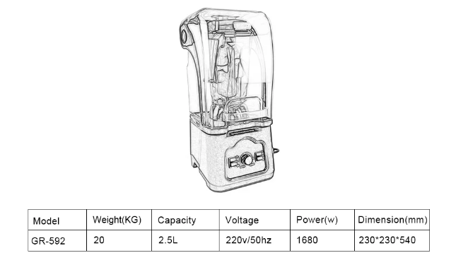 2.5 L Protein Table Op Kitchen Blender Ice Crusher Soundproof Cover Portable Smoothie Cup Joyshaker 2 In 1 Blender - COOLBABY