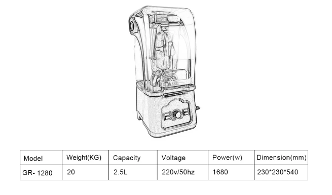 2.5 L Big Capacity High Performance Heavy Duty Commercial Soundproof Blender - COOLBABY