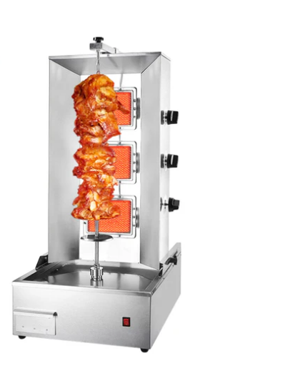 Electric Gas Shawarma Doner Machine with 3 Burners