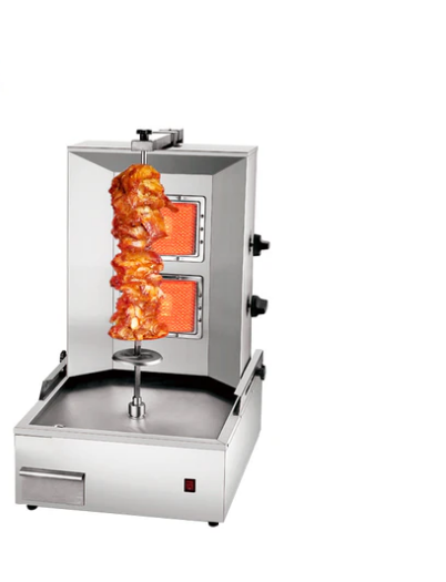 Stainless Steel Doner Kebab Grill Shawarma Machine with 2 Burners - COOLBABY