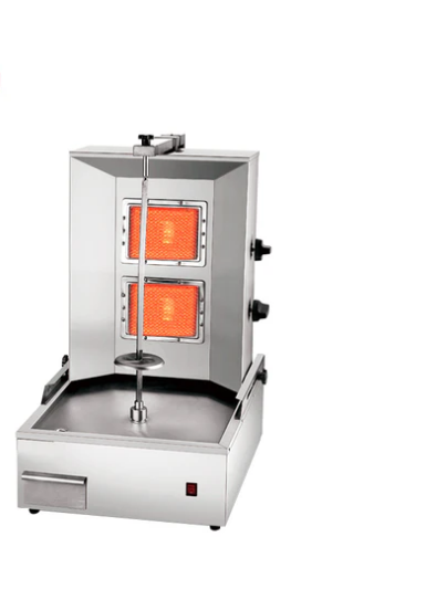 Stainless Steel Doner Kebab Grill Shawarma Machine with 2 Burners - COOLBABY