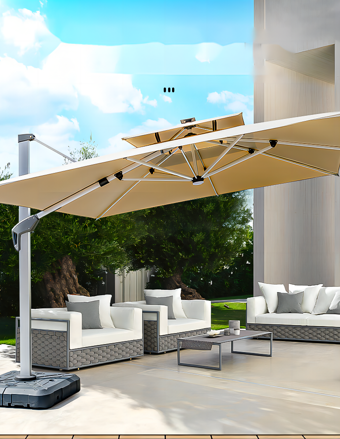 COOLBABY Patio Umbrella Outdoor Cantilever Square Parasol Aluminum Alloy Offset Parasol with 360 Degree Rotation for Garden Deck Pool Patio - COOLBABY