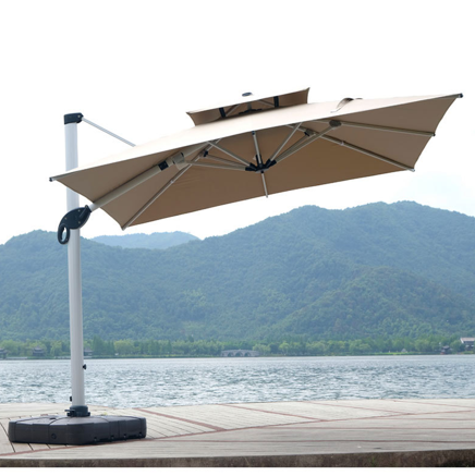 COOLBABY Patio Umbrella Outdoor Cantilever Square Parasol Aluminum Alloy Offset Parasol with 360 Degree Rotation for Garden Deck Pool Patio - COOLBABY