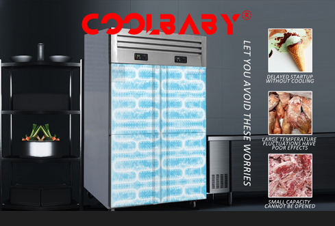 COOLBABY Upright Freezer, 1400L Total Capacity, 6 Doors Double Temperature (Top Cooling & Bottom Freezer) Rectangular Deep Freezer, Wheels, 180 x 70 x 193cm Stainless Steel - COOLBABY