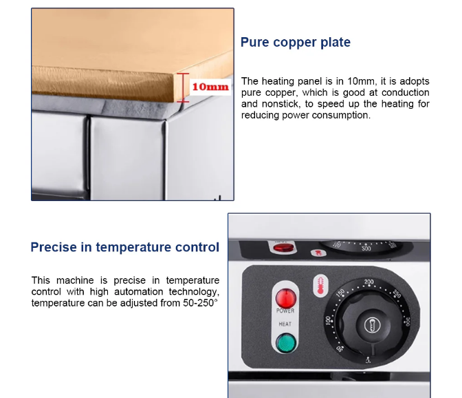 Commercial Use Nonstick 220v Electric Full Copper Surface Nonstick Dorayaki Pancake Souffle Machine - COOLBABY