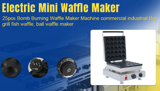 25Pcs Bomb Burning Waffle Maker Machine Commercial Industrial Big Grill Fish Waffle Maker - COOLBABY