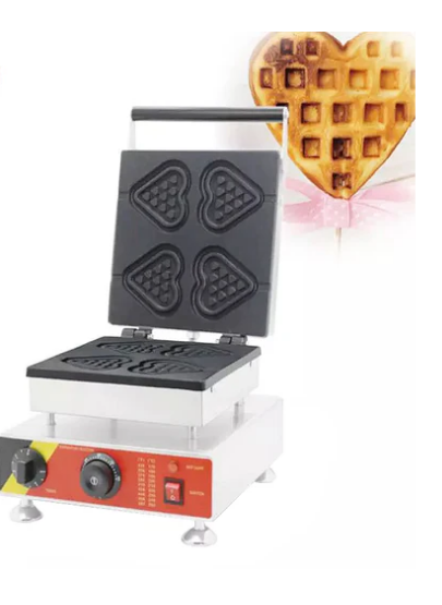 Commercial Snack Machine Heart Egg Bubble Stainless Steel Heart Waffle Maker - COOLBABY