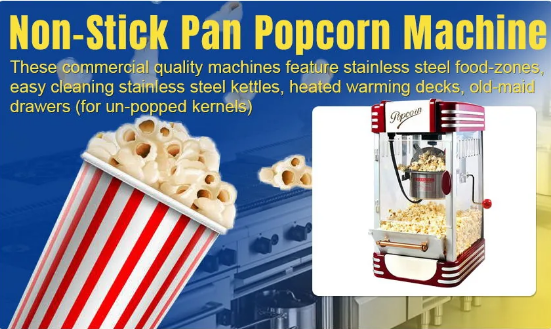 Non-stick Pan High Capacity Roof Type Fully Automatic Thermal Popcorn Machine - COOLBABY