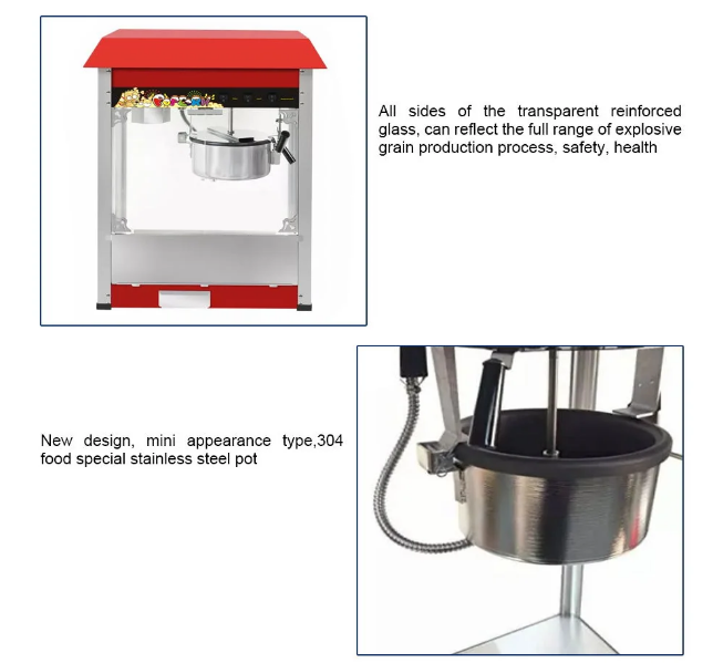 Electric Heating Corn Popper Stainless Steel 220V Small Commercial Popcorn Machine Automatic Popcorn Maker - COOLBABY