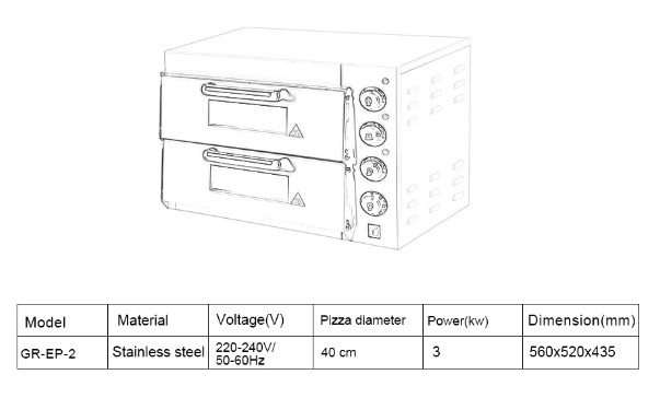 Multifunctional Kitchen Equipment High Efficiency Stainless Steel 2 Decks Bread Baking Pizza Oven - COOLBABY