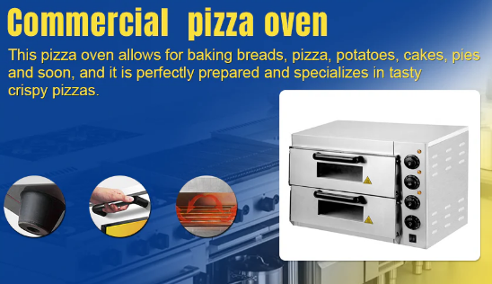 Multifunctional Kitchen Equipment High Efficiency Stainless Steel 2 Decks Bread Baking Pizza Oven - COOLBABY